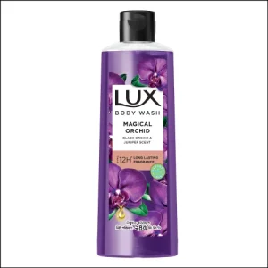 lux body wash black orchid scent & juniper oil 245ml (free loofah)